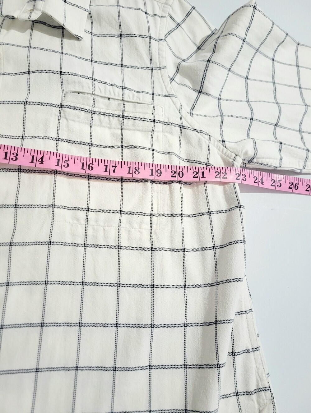 L.L.Bean Women’s XL White Gray Windowpane Plaid 100% Cotton Button Down Shirt - Picture 6 of 13